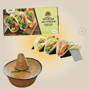 Sombrero Tortilla Warmer & Taco holder plates Fiesta TacoTuesday Mexican food